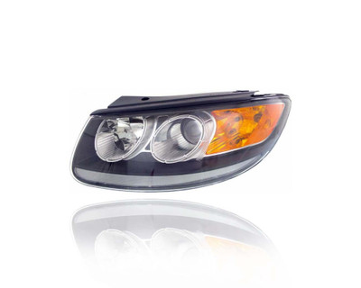 Headlight Assembly - Compatible/Replacement for '12-12 Hyundai Santa Fe - Halogen, White Reflector - Left Hand - Driver - 921010W500