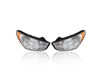 Headlight Assembly - Compatible/Replacement for '10-13 Hyundai Tucson - Halogen - Pair, Left Driver + Right Passenger Set - 921022S050, 921012S050 Headlight Assembly - Compatible/Replacement for '10-13 Hyundai Tucson - Halogen - Pair, Left Driver + Right Passenger Set - 921022S050, 921012S050