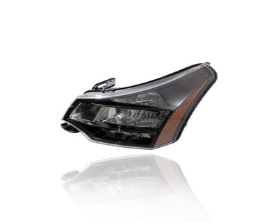 Headlight Assembly - Compatible/Replacement for '09-10 Ford Focus Coupe, 10-11 Sedan SE/SES - Halogen, Darkened Chrome Interior Bezel - Left Hand - Driver - 9S4Z13008D