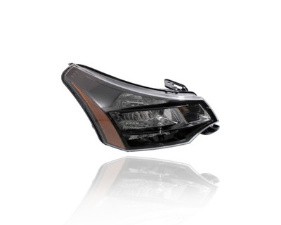 Headlight Assembly - Compatible/Replacement for '09-10 Ford Focus Coupe, 10-11 Sedan SE/SES - Halogen, Darkened Chrome Interior Bezel - Right Hand - Passenger - 9S4Z13008C