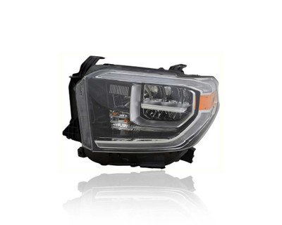 Headlight Assembly - Compatible/Replacement for '18-21 Toyota Tundra SR5/Limited/Platinum/1794 - LED With LED Daytime Running Lamp, Chrome Interior - Left Hand - Driver - 811500C140 - CAPA