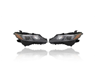 Headlight Assembly - Compatible/Replacement for '20-22 Toyota Camry/Hybrid SE/Nightshade/TRD - Bi-LED Without LED Daytime Running Lamp, Black Interior - Pair, Set - 8111006F60, 8115006C20 - CAPA