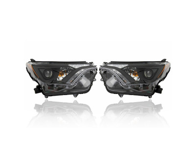 Headlight Assembly - Compatible/Replacement for '16-18 Toyota RAV4 Adventure (North American Built) - Halogen, Black-Bezel - Pair, Left Driver + Right Passenger Set - 811100R180, 811500R180 - CAPA Headlight Assembly - Compatible/Replacement for '16-18 Toyota RAV4 Adventure (North American Built) - Halogen, Black-Bezel - Pair, Left Driver + Right Passenger Set - 811100R180, 811500R180 - CAPA