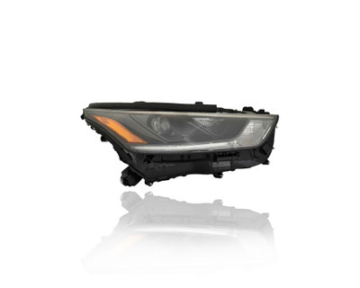 Headlight Assembly - Compatible/Replacement for '21-22 Toyota Highlander XSE - LED With LED Daytime Running Lamp, Without Adaptive Light System, Black Interior - Right Hand - Passenger 811100E470 CAPA