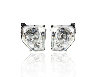 Headlight Assembly - Compatible/Replacement for '08-09 Jeep Liberty - Halogen - Pair, Left Driver + Right Passenger Set - 55157338AE, 55157339AE Headlight Assembly - Compatible/Replacement for '08-09 Jeep Liberty - Halogen - Pair, Left Driver + Right Passenger Set - 55157338AE, 55157339AE