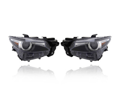 Headlight Assembly - Compatible/Replacement for '16-20 Mazda CX-9 Carbon/Grand Touring/Signature - LED With Adaptive Light System - Pair, Left Driver + Right Passenger Set - TM5551031B TM5551041B CAPA Headlight Assembly - Compatible/Replacement for '16-20 Mazda CX-9 Carbon/Grand Touring/Signature - LED With Adaptive Light System - Pair, Left Driver + Right Passenger Set - TM5551031B TM5551041B CAPA