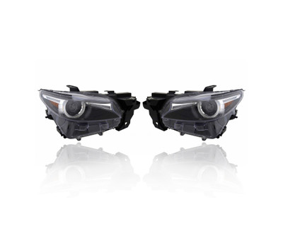 Headlight Assembly - Compatible/Replacement for '16-20 Mazda CX-9 Carbon/Grand Touring/Signature - LED With Adaptive Light System - Pair, Left Driver + Right Passenger Set - TM5551031B, TM5551041B Headlight Assembly - Compatible/Replacement for '16-20 Mazda CX-9 Carbon/Grand Touring/Signature - LED With Adaptive Light System - Pair, Left Driver + Right Passenger Set - TM5551031B, TM5551041B