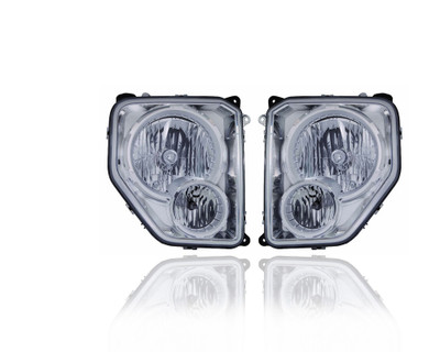 Headlight Assembly - Compatible/Replacement for '08-12 Jeep Liberty - Halogen With Fog Lamp, Chrome Bezel - Pair, Left Driver + Right Passenger Set - 55157338AE, 55157339AE - CAPA Headlight Assembly - Compatible/Replacement for '08-12 Jeep Liberty - Halogen With Fog Lamp, Chrome Bezel - Pair, Left Driver + Right Passenger Set - 55157338AE, 55157339AE - CAPA