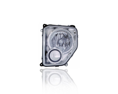 Headlight Assembly - Compatible/Replacement for '08-12 Jeep Liberty - LED With Round Bulb Shield, Without Fog Lamp - Right Hand - Passenger - 57010170AE - CAPA