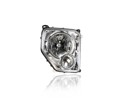 Headlight Assembly - Compatible/Replacement for '08-12 Jeep Liberty - Halogen With Round Bulb Shield, Without Fog Lamp - Right Hand - Passenger - 57010170AE