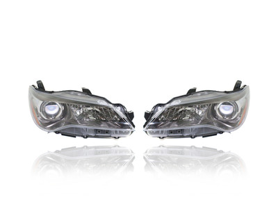Headlight Assembly For 15-17 Toyota Camry/Camry-Hybrid SE/XSE - Pair Both Left and Right Set, Halogen Type, NSF Certified - 8111006C70, 8115006C70