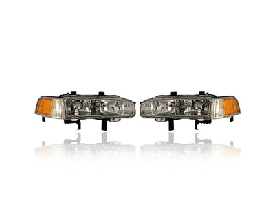 Headlight Assembly - Compatible/Replacement for '92-93 Honda Accord - With Corner Lamp - Pair, Left Driver + Right Passenger Set - 33100SM4A04, 33150SM4A04 Headlight Assembly - Compatible/Replacement for '92-93 Honda Accord - With Corner Lamp - Pair, Left Driver + Right Passenger Set - 33100SM4A04, 33150SM4A04