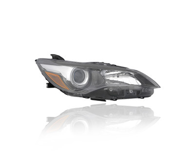 Headlight Assembly For 15-17 Toyota Camry/Camry-Hybrid SE/XSE - Right Hand Passenger, Halogen Type, CAPA Certified - 8111006C70
