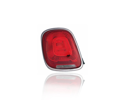 Tail Light Assembly - Compatible/Replacement for '16-18 Fiat 500x - Haloge, Outer Chrome, Non-Tint Satin Silver - Left Hand - Driver - 68285080AA - CAPA