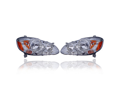 Headlight Assembly For 05-08 Toyota Corolla CE/LE USA/Japan-Build - Pair Both Left Right Set - 8111002360, 8115002350