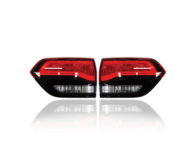 Tail Light Assembly - Compatible/Replacement for '15-16 Jeep Grand Cherokee - LED, Inner On Liftgate, Silver Trim - Pair, Left Driver + Right Passenger Set - 68289998AB, 68289999AB - CAPA Tail Light Assembly - Compatible/Replacement for '15-16 Jeep Grand Cherokee - LED, Inner On Liftgate, Silver Trim - Pair, Left Driver + Right Passenger Set - 68289998AB, 68289999AB - CAPA