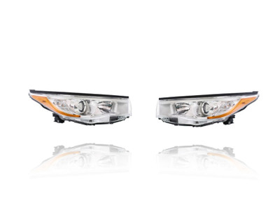 Headlight Assembly For 14-16 Toyota Highlander/Hybrid-Le/LE Plus/XLE (Exclude Limited)White, Chrome Bezel - Pair, Left Driver + Right Passenger Set - CAPA - 811100E180, 811500E180 Headlight Assembly For 14-16 Toyota Highlander/Hybrid-Le/LE Plus/XLE (Exclude Limited)White, Chrome Bezel - Pair, Left Driver + Right Passenger Set - CAPA - 811100E180, 811500E180
