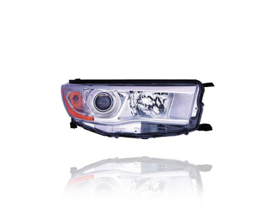Headlight Assembly For 14-16 Toyota Highlander/Hybrid-LE/LE-Plus/XLE - White Chrome Bezel - Right Hand - Passenger - 811100E180 Headlight Assembly For 14-16 Toyota Highlander/Hybrid-LE/LE-Plus/XLE - White Chrome Bezel - Right Hand - Passenger - 811100E180