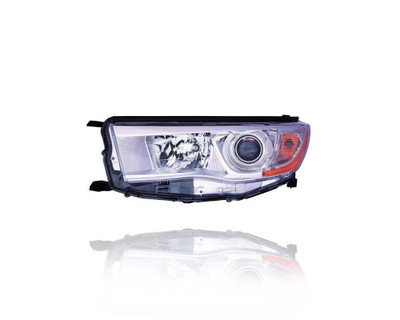 Headlight Assembly For 14-16 Toyota Highlander/Hybrid-LE/LE-Plus/XLE - White Chrome Bezel - Left Hand - Driver - 811500E180 Headlight Assembly For 14-16 Toyota Highlander/Hybrid-LE/LE-Plus/XLE - White Chrome Bezel - Left Hand - Driver - 811500E180