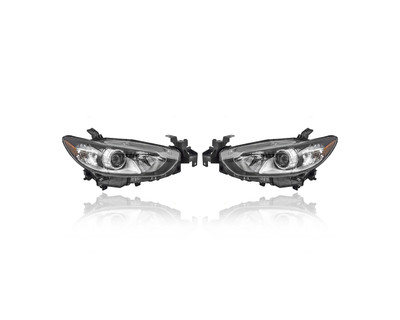 Headlight Assembly For MA2519160; MA2518160 14-20 Mazda Mazda6 - Pair Left and Right Set, Halogen, CAPA Headlight Assembly For MA2519160; MA2518160 14-20 Mazda Mazda6 - Pair Left and Right Set, Halogen, CAPA