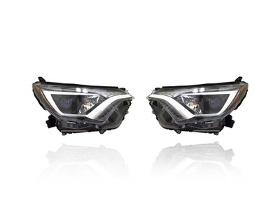 Headlight Assembly For 16-18 Toyota RAV4/Hybrid-LE/XLE/Japan-Build (Exclude SE/Limited/Platinum) - Halogen - Pair, Left Driver + Right Passenger Set - 8113042640, 8117042640 Headlight Assembly For 16-18 Toyota RAV4/Hybrid-LE/XLE/Japan-Build (Exclude SE/Limited/Platinum) - Halogen - Pair, Left Driver + Right Passenger Set - 8113042640, 8117042640