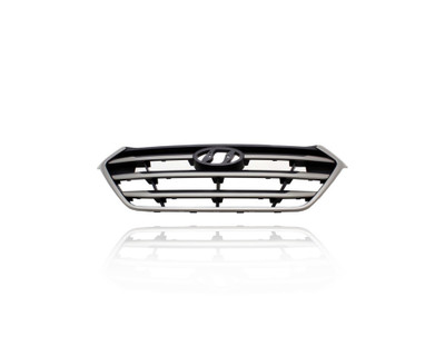 Grille - Compatible/Replacement for '16-16 Hyundai Tucson SE/Eco/Sport - Main Upper - Silver Frame/Trim, Black Insert, With Emblem Provision - 86350D3000RAM CAPA Grille - Compatible/Replacement for '16-16 Hyundai Tucson SE/Eco/Sport - Main Upper - Silver Frame/Trim, Black Insert, With Emblem Provision - 86350D3000RAM CAPA