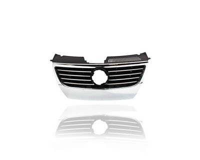 Grille - Compatible/Replacement for '06-10 Volkswagen VW Passat - Black With Chrome Molding, Without Distance Sensor, With Emblem Provision - 3C0853651EPWF Grille - Compatible/Replacement for '06-10 Volkswagen VW Passat - Black With Chrome Molding, Without Distance Sensor, With Emblem Provision - 3C0853651EPWF