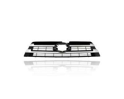 Grille - Compatible/Replacement for '17-19 Toyota Highlander/Hybrid LE/Plus/XLE - Main Upper, Silver Frame Black Insert, With Emblem Provision - 531010E230 Grille - Compatible/Replacement for '17-19 Toyota Highlander/Hybrid LE/Plus/XLE - Main Upper, Silver Frame Black Insert, With Emblem Provision - 531010E230