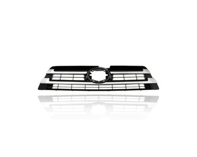 Grille - Compatible/Replacement for '17-19 Toyota Highlander/Hybrid LE/Plus/XLE - Main Upper, Silver Frame Black Insert, With Emblem Provision - 531010E230 CAPA Grille - Compatible/Replacement for '17-19 Toyota Highlander/Hybrid LE/Plus/XLE - Main Upper, Silver Frame Black Insert, With Emblem Provision - 531010E230 CAPA