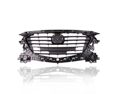Grille - Compatible/Replacement for '17-18 Mazda Mazda3 Sedan/Hatchback Sport/Touring - Main Gray Frame Insert, With Emblem Provision - BANE50712D Grille - Compatible/Replacement for '17-18 Mazda Mazda3 Sedan/Hatchback Sport/Touring - Main Gray Frame Insert, With Emblem Provision - BANE50712D