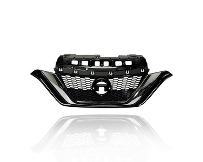 Grille - Compatible/Replacement for '17-19 Nissan Versa Note Hatchback - Main Black Frame, Chrome Trim Insert, With Emblem Provision - 623109ME0A CAPA