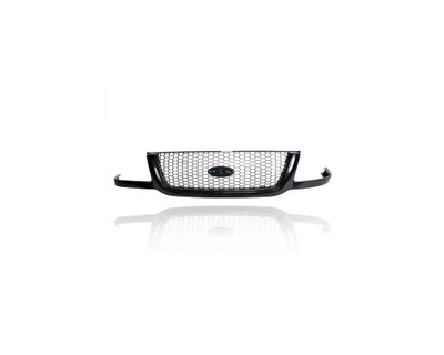 Grille - Compatible/Replacement for '01-03 Ford Ranger Edge/XLT - Black Frame Gray Honeycomb Mesh Insert, With Emblem Provision - 3L5Z8200BA