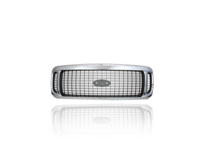 Grille - Compatible/Replacement for '00-04 Ford Excursion - Chrome Frame, Black Insert, With Emblem Provision - 1C7Z8200AAA Grille - Compatible/Replacement for '00-04 Ford Excursion - Chrome Frame, Black Insert, With Emblem Provision - 1C7Z8200AAA