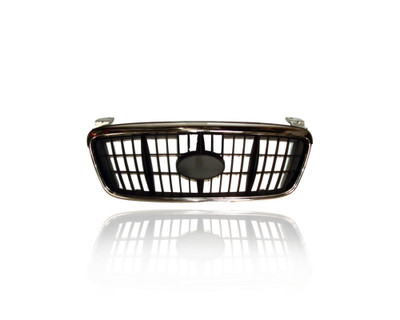 Grille - Compatible/Replacement for '01-03 Hyundai Elantra Sedan - Main Chrome Frame, Black Insert, With Emblem Provision - 863502D070