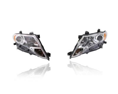 Headlight Assembly For 09-16 Toyota Venza - Halogen - Pair, Left Driver + Right Passenger Set - CAPA - 811100T020, 811500T020
