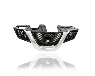 Grille - Compatible/Replacement for '14-16 Nissan Rogue SV/SL - Main Upper Chrome, Black With Camera Hole, With Emblem Provision - 623104BA0B Grille - Compatible/Replacement for '14-16 Nissan Rogue SV/SL - Main Upper Chrome, Black With Camera Hole, With Emblem Provision - 623104BA0B