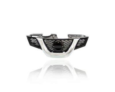 Grille - Compatible/Replacement for '14-16 Nissan Rogue SV/SL - Main Upper Chrome, Black Without Camera Hole, With Emblem Provision - 623104BA0A Grille - Compatible/Replacement for '14-16 Nissan Rogue SV/SL - Main Upper Chrome, Black Without Camera Hole, With Emblem Provision - 623104BA0A