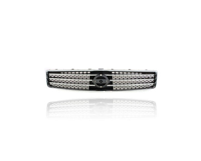 Grille - Compatible/Replacement for '09-11 Nissan Maxima S/SV - Main Upper Chrome Frame, Gray Insert, With Emblem Provision - 620709N00A