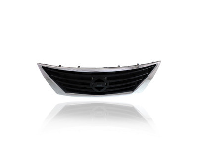 Grille - Compatible/Replacement for '12-14 Nissan Versa Sedan SV/SL - Main Chrome Frame, Black Insert, With Emblem Provision - 623103BA5A Grille - Compatible/Replacement for '12-14 Nissan Versa Sedan SV/SL - Main Chrome Frame, Black Insert, With Emblem Provision - 623103BA5A