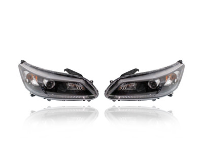 Headlight Assembly For 13-15 Honda Accord Sedan 4Cy - Halogen Type, Both Pair Left Right Set, CAPA Certified - 33100T2AA01, 33150T2AA01