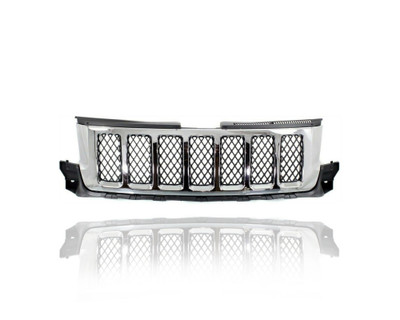 Grille - Compatible/Replacement for '11-13 Jeep Grand Cherokee Overland - Main Upper, Chrome Frame Black Insert - 57010708AE Grille - Compatible/Replacement for '11-13 Jeep Grand Cherokee Overland - Main Upper, Chrome Frame Black Insert - 57010708AE