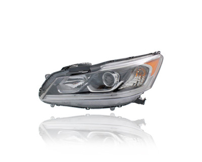Headlight Assembly For HO2502169 16-17 Honda Accord-Sedan EX/EX-L/Sport - Left Hand - Driver, Halogen-Type With LED-Daytime Running Light, CAPA