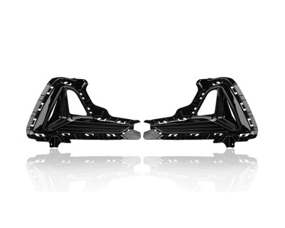 Fog Light Cover - Compatible/Replacement for '18-19 Hyundai Sonata SE/Eco (Models With Halogen Daytime Running Light) - Trim With Hole - Pair, Set - 86522C1AA0, 86521C1AA0 - CAPA