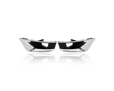 Fog Light Cover - Compatible/Replacement for '21-22 Nissan Armada SX/SL/Platinum - With Hole, Chrome Glossy Black - Pair, Left Driver + Right Passenger Set - 620766JL0A, 620776JL0A Fog Light Cover - Compatible/Replacement for '21-22 Nissan Armada SX/SL/Platinum - With Hole, Chrome Glossy Black - Pair, Left Driver + Right Passenger Set - 620766JL0A, 620776JL0A