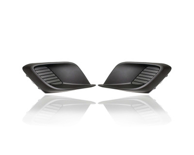 Fog Light Cover - Compatible/Replacement for '14-16 Mazda Mazda3 Sedan/Hatchback I/iSV/Sport - Without Hole - Pair, Left Driver + Right Passenger Set - BHN150C11A, BHN150C21A - CAPA