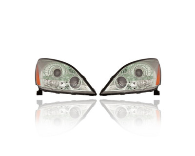 Headlight - Compatible/Replacement for '03-09 Lexus GX470 - Chrome Bezel - Pair, Left Driver + Right Passenger Set - 811306A240, 811706A070 Headlight - Compatible/Replacement for '03-09 Lexus GX470 - Chrome Bezel - Pair, Left Driver + Right Passenger Set - 811306A240, 811706A070
