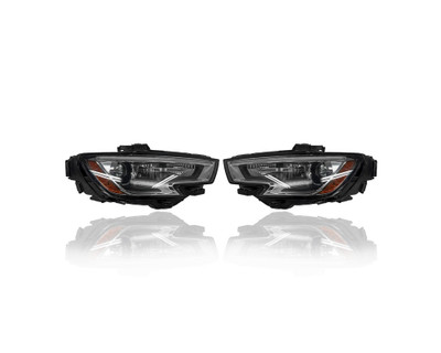 Headlight - Compatible/Replacement for '17-20 Audi A3 Cabriolet/Sedan S3 - HID - Pair, Left Driver + Right Passenger Set - 8V0941044G, 8V0941043G - CAPA