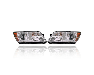 Headlight Assembly - Compatible/Replacement for '09-20 Dodge Journey - Halogen, Chrome Interior Bezel - Pair, Left Driver + Right Passenger Set - 5116288AD, 5116289AD - CAPA Headlight Assembly - Compatible/Replacement for '09-20 Dodge Journey - Halogen, Chrome Interior Bezel - Pair, Left Driver + Right Passenger Set - 5116288AD, 5116289AD - CAPA