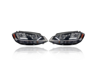 Headlight Assembly - Compatible/Replacement for '18-21 Volkswagen VW Golf/GTI, 18-19 Alltrack/Sportwagen - Halogen - Pair, Left Driver + Right Passenger Set - 5GM941006E, 5GM941005E - CAPA Headlight Assembly - Compatible/Replacement for '18-21 Volkswagen VW Golf/GTI, 18-19 Alltrack/Sportwagen - Halogen - Pair, Left Driver + Right Passenger Set - 5GM941006E, 5GM941005E - CAPA