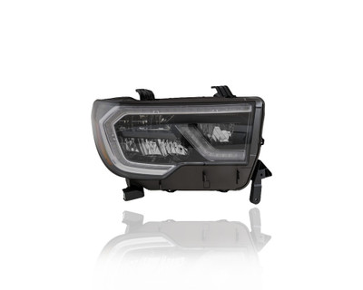 Headlight Assembly - Compatible/Replacement for '18-22 Toyota Sequoia SR5/TRD Sport/Limited/Pro - LED, Black - Right Hand - Passenger - 811100C200
